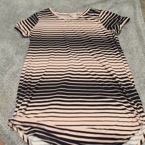 Cream & black striped dress